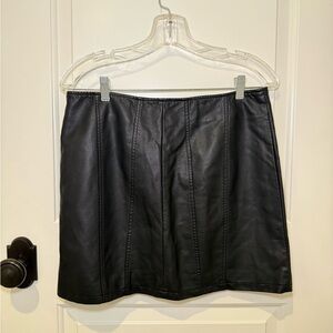 Free People Black Faux Leather Mini Skirt